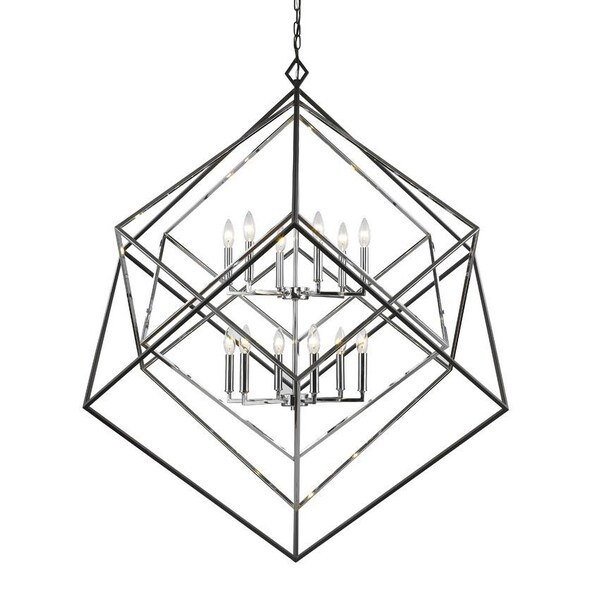 Z-Lite Euclid 12 Light Chandelier, Chrome 457-12CH-MB - main